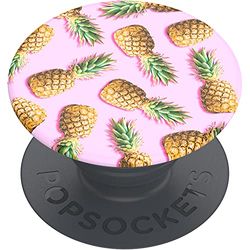 PopSockets: PopGrip Basic - Soporte y Agarre para Teléfonos Móviles y Tablets [Top No Intercambiable] - Pineapple Palooza