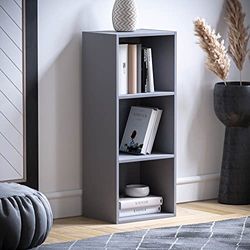 Vida Designs Oxford 3 Tier Cube Boekenkast, Grijs Houten Rekken Display Opslag Unit Kantoor Woonkamer Meubels