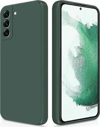 robashi Hoesje compatibel met Samsung Galaxy S22 5G, vloeibare siliconen hoes, allround bescherming mobiele telefoonhoes, krasbestendig, groen