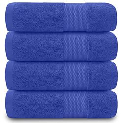 GC GAVENO CAVAILIA Set di 4 asciugamani per bagno da 700 g/m², in cotone egiziano, di qualità alberghiera, lavabili in lavatrice, blu reale, 50 x 85 cm