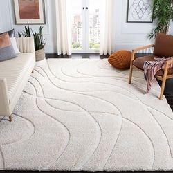 Safavieh Shag coleção, polipropileno, creme/creme, 8' x 10'