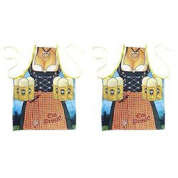 WIDMANN - Delantal de mujer bávara, accesorio, fiesta de la cerveza, fiesta popular, carnaval, fiesta temática (Paquete de 2)