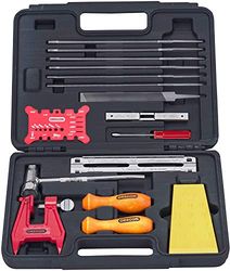 Oregon Kettingzaag-slijpset met harde koffer - bevat vijlen, handgrepen, dieptemeter, schroefstok, hakwig en meer accessoires.