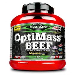 AMIX - Complemento Alimenticio en Polvo - Optimass Beed Gainer en 2500 gr - Doble Chocolate Blanco - Carbohidratos de Rápida Absorción - Proteínas de Carne de Vacuno