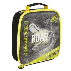 Jurassic World Neon Insulated Lunch Bag with Handle, Official Merchandise by Polar Gear – 600D Polyester Food Cooler, Reusable Food & Drink Thermal Cool Bag for School Nursery Snacks Picnic