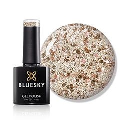 Bluesky Gel Nail Polish, Sensitive, Aw19, Gold Silver Glitter, Long Lasting, Chip Resistant, 10 ml (Requires Curing Under UV LED Lamp)