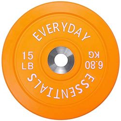 BalanceFrom Everyday Essentials kleurgecodeerde Olympische bumperplaat halterschijf W stalen naaf, oranje