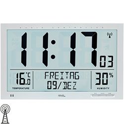 AMS Wall Clock, Silver, 23x37 cm