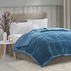 Madison Park Coleman - Coperta reversibile in peluche di lusso per tutte le stagioni, alternativa per letto, divano e divano, king size (274,3 x 228,6 cm), colore foglia di tè