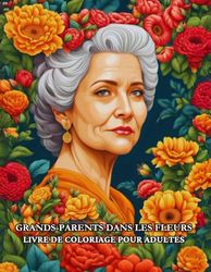 Grands-Parents dans les Fleurs - Livre de Coloriage pour Adultes: 50 Portraits Sereins de Grands-Parents pour le Soulagement du Stress et la Détente