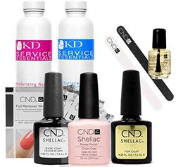 CND Shellac Top/Base/Essential/Color Starter Kit de Manucure Clearly Pink
