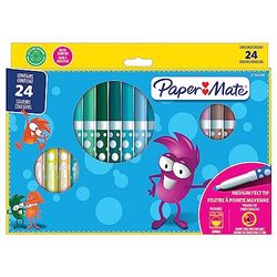 Paper Mate Rotuladores infantiles con punta de fieltro, tinta lavable, colores surtidos, 24 piezas de fieltro