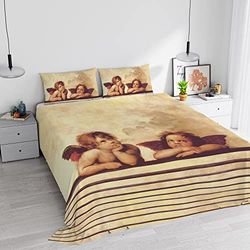 Beddengoedset met digitale print, motief: dromen van de auteur, volledige dekking, Made in Italy, tweepersoonsbed, 59