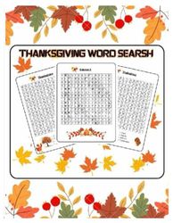Thnksgiving Word Searsh: Thanksgiving With graphics and 1000+ words large print for adults ( senior, retired, mom , father,girls,boy ) also for kids