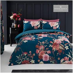 GC GAVENO CAVAILIA Easy Care Floral Printed Design Duvet Cover Set with Matching Pillowcase Geometric Bedding, KING, TEAL