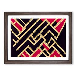 Soulful Abstract Art H1022 Framed Print for Living Room Bedroom Home Office Décor, Wall Art Picture Ready to Hang, Walnut A4 Frame (34 x 25 cm)