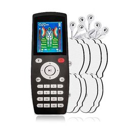 DAM EMS MHD-YK16 draagbare spierstimulator, 16 modi, 20 intensiteiten, 2 kanalen, compact formaat, oplaadbare batterij, 5,5 x 1,5 x 16 cm, kleur: zwart