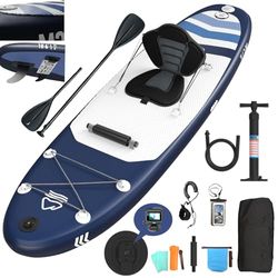 JUMMICO Stand Up Paddling Board, 320 cm x 80 cm x 15 cm, Planche de Sup Gonflable, Stand Up Paddle 2-en-1 avec siège de Kayak, Protection réglable Contre Les Rayures et Accessoires, jusqu'à 160 kg