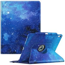 Fintie Case for iPad Air 13 Inch 2024 (Models: A2898/A2899/A2900) with Pencil Holder - Protective Cover with 360 Degree Rotating Stand and Auto Sleep/Wake Function, Starry Sky