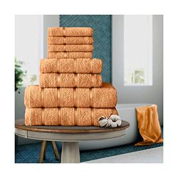 FAIRWAYUK Set da 8 asciugamani per bagno, set regalo di asciugamani ultra morbidi e di alta qualità, 100% cotone egiziano, 4 x viso, 2 x 2 x asciugamani da bagno, pesca