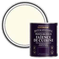 Rust-Oleum Peinture Blanche Résistante à l'eau pour Faïence de Cuisine, Finition Mate - Sablé 750ml