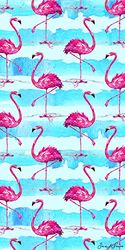 Miracle Home. Serviette de Plage en Microfibre Flamants Roses, 100% Poliéster, 75 X 145 Cm. 11804