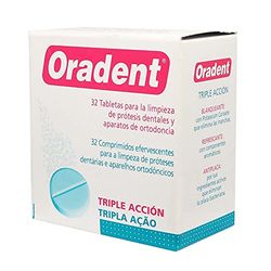 Tabletas para la Limpieza de Prótesis Dentales y Aparatos de Ortodoncia · Incluye 32 Unidades · Comprimidos Efervescentes Blanqueante · Refrescante y Antiplaca