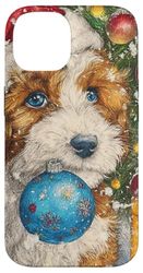 Cavachon Dog Christmas Art with Ornament Case for iPhone 14