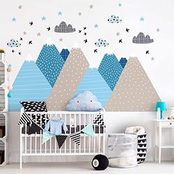 Muurstickers Kinderen Decoratie Babykamer Muurstickers Kinderen Muurstickers Scandinavische bergen Lynka H40 x L 60 cm