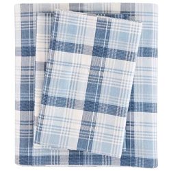 WOOLRICH Kabinlivsstil, kalla årstider mysiga sängkläder-set, matchande örngott, bomull, blå rutig, drottning