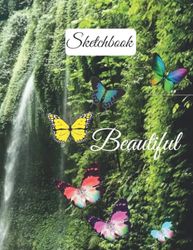 Beautiful Butterfly Sketchbook: 180 Pages, 8.5 X 11 Blank Paper for Drawing, Sketching, Painting, and Doodling