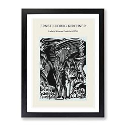 Ludwig Schames Frankfurt By Ernst Ludwig Kirchner Exhibition Museum Painting Framed Wall Art Print, Ready to Hang Picture for Living Room Bedroom Home Office Décor, Black A2 (64 x 46 cm)