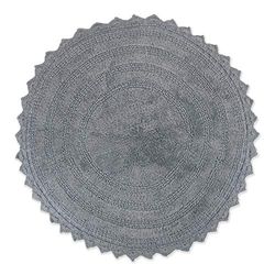 DII Crochet Collection Tapis de Bain réversible, Rond, 70 cm de diamètre, Gris