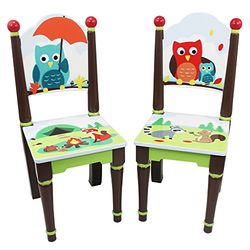 Teamson Kids Houten Stoelen Voor Kinder - 2 Stuks - Kinderslaapkamer Accessoires - Betoverd Bos Ontwerp