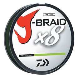 Daiwa Ligne tressée J-Braid à 8 brins à Section Ronde, 300 m, Mixte, Chartreuse