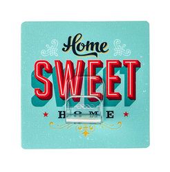 WENKO Static-Loc® gancho para bolso Home Sweet Home - fijar sin taladrar, Plástico (PET), 8 x 8 x 3.5 cm, Multicolor