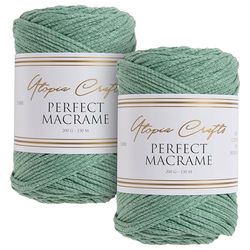 Utopia Crafts Perfect Macrame Cord 3mm - 2X 200g (Sage Green)