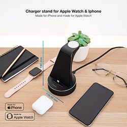 Base de Carga para Dispositivos, Compatible con Apple Watch e iPhone, conexión Lightning, Permite Carga simultánea y Conveniente organización.