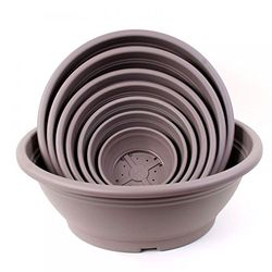 – Maceta redonda, plástico, taupe, 20 – 60 cm diámetro 59012