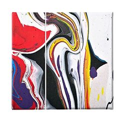 Homemania Kleurbord, 3-delig, Abstract from Living, Room-Multicolor, 69 x 3 x 50 cm, HM203PKNV-39, polyester, hout