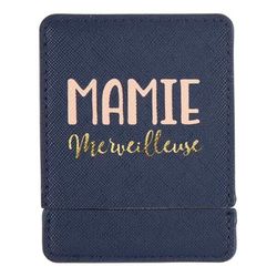 DRAEGER PARIS 1886 - Miroir de Poche Mamie Merveilleuse avec Étui Bleu - Carré, Compact 9x7cm - Idéal Maison, Voyages - Cadeau Anniversaire, Noël, Fête des Grands-mères - Élégance et Tendresse
