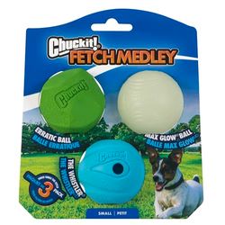 Chuckit. Fetch Medley ballen 3-pack, Small, 2-Inch, 3-Pack