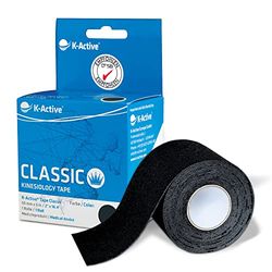 1 rouleau de bandage kinesiotape k-active noir 5cmx5m