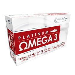 IronMaxx Platino Omega 3 cápsulas de aceite de pescado de alta dosis, 60 cápsulas (1 envase)