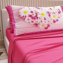 PETTI Artigiani Italiani - Sábanas de algodón con Fundas de Almohada con impresión Digital, sábanas para Cama Individual, Juego de Cama Individual, Fucsia, 100% Fabricado en Italia