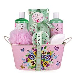 Conjunto de banho e duche Accentra BELLE & WHISTLE, conjunto de beleza de 7 peças, presente numa banheira vintage lindamente decorada