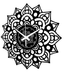 Instant Karma Clocks | Reloj de Pared con Diseño Mandala de Inspiración Oriental | Silencioso sin tictac | Decoración Bohemia para Hogares Zen y Espacios de Meditación