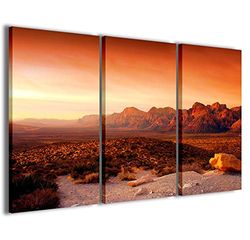 Canvas Prints Landschappen, Canyon Nevada moderne schilderijen in 3 voorgevormde panelen, klaar om op te hangen, 120 x 90 cm