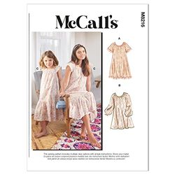 McCall's Sew Patterns M8216A A-Patrón de costura para vestidos de mujer (tallas, multicolor, A (3-4-5-6-7-8 (Children), XS-S-M-L-XL (Misses))