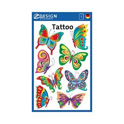 AVERY Zweckform 56742 tattoo kinderen 8 stuks (tijdelijke tatoeages vlinder, kindertattoo waterbestendig, kleeftattoos, kinderverjaardag, cadeautje, partyspelletjes, kinderen om te spelen, tattoo meisjes)